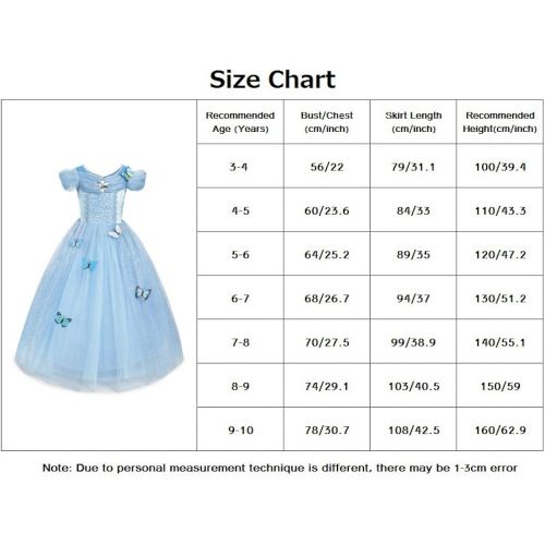  DOCHEER Girls Princess Costume Deluxe Queen Dress Up for Halloween Cosplay Party