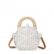 DOCOLA Women Female Round Beach Shoulder Bag Tote Messenger Circle Straw Bags Holiday Woven Rattan Tassel Travel Vacation Handbags