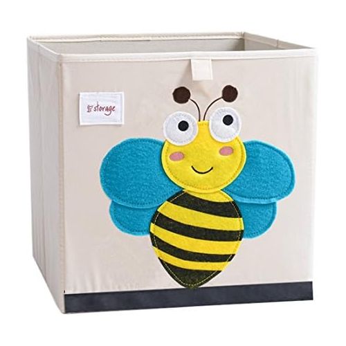  [아마존베스트]DODYMPS Foldable Animal Canvas Storage Toy Box/Bin/Cube/Chest/Basket/Organizer for Kids, 13 inch (Bee)