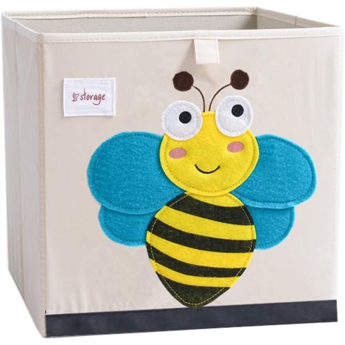  [아마존베스트]DODYMPS Foldable Animal Canvas Storage Toy Box/Bin/Cube/Chest/Basket/Organizer for Kids, 13 inch (Bee)