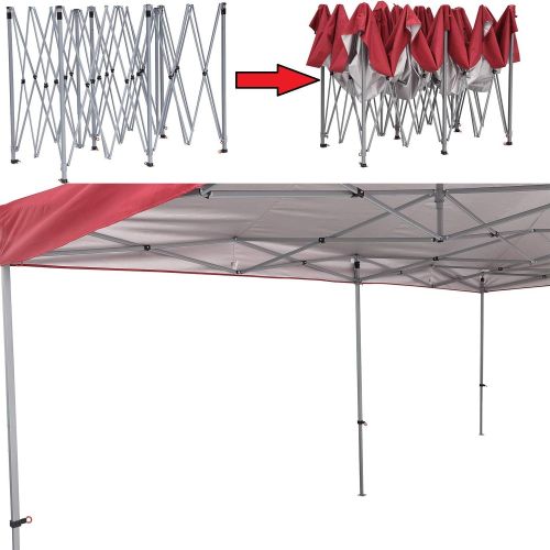  [아마존핫딜][아마존 핫딜] DOIT 10ft x 20ft Pop Up Canopy Tent Gazebo for Party or Camping,Portable Wheeled Carrying Bag,Red