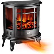 DOIT Electric Fireplace Stove with 3D Flame Effect, 1500W Ultra Strong Power, Adjustable Flame Brightness, Overheat Protection, Free Standing Fireplace Stove Heater