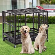 DOIT Heavy Duty Dog Cage Strong Metal Kennel XL, Large Animal Crate Pet Tray