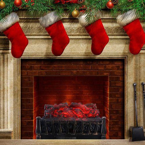  DOIT Electric Fireplace, Fireplace Stove Heater for Bedroom & Living Room, Portable Black Free Standing Space Heater with 3D Flame Effect for Indoor & Outdoor Use (20Inch)