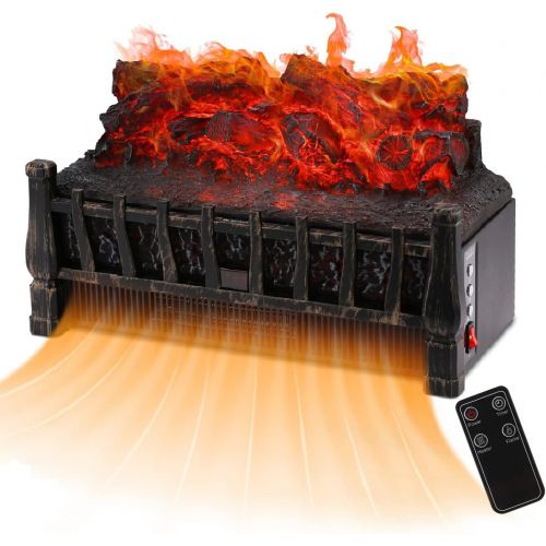  DOIT Electric Fireplace, Electric Fireplace Logs with Realistic Ember Bed and Remote Controller, 1500W Indoor Wall Heater for Bedroom and Living Room