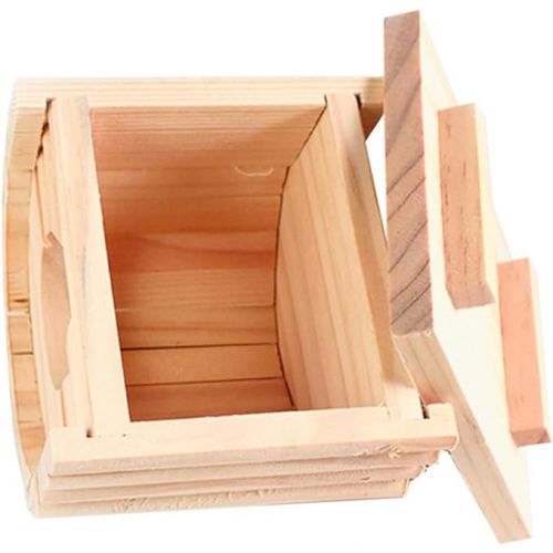  DOITOOL Wooden Hamster House Pet House Toy Rattan Pet Bed Animal Shelter Rat House Wooden Hamster Hut Hamster House for Hamster Pet Animal Hamster Supplies Bamboo