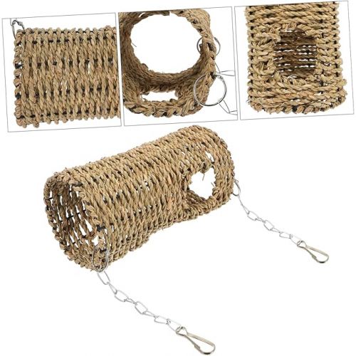  1pc Avoidance Channel Bunny Toys Wooden Animal Toys Hamster Chamber Hideout Seagrass Tunnel Toys Hamster Hideout Squirrel Toy Pet Hamster Nest to Climb Aquatic Plants Hamster House