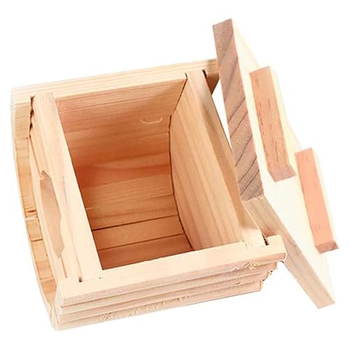  DOITOOL 2pcs Hamster Supplies Hamster House for Hamster Pet Animal Rat House Pet House Hamster House Animal Shelter Rattan Pet Bed Toy Small Pet House Wooden