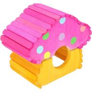 DOITOOL Small Animal Wooden Hamster Cages Sport Accessories Wooden Hamster House Supplies Wooden Hamster Hut Bunny Hideout Rats Climbing Play Hut Hamster Cage Accessories Household Rabbit