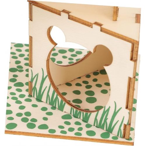  DOITOOL Hamster Climbing Frame Villa Reptile Toys Rabbit Castle Bunny Hideout Hamster Toys Chew Toy Animal Fence Hamster Accessories Small Animal Activity Toy Wood House Chinchilla