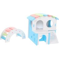 1 Set Hamster Room Wooden Hamster House Guinea Pigs Wooden Gerbil Hideout Decorative Hamster Bridge Gerbils Ladder Toy Hamster Hideout Chinchilla Supplies Small Hamster The Swing