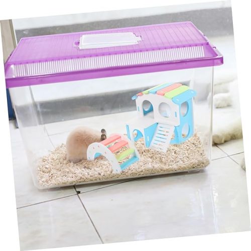  1 Set Hamster Room Wooden Hamster House Guinea Pigs Wooden Gerbil Hideout Decorative Hamster Bridge Gerbils Ladder Toy Hamster Hideout Chinchilla Supplies Small Hamster The Swing