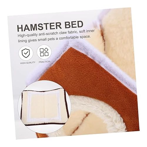  DOITOOL 3 Pcs Small Pet Cotton Nest Mouse Hiding Place Bunny Accessories Rat House Guinea Pig Cage Toy Bunny Bed Hedgehog Hideaway Bed Hamster Warm Nest Rest Bed Hamster Supplies Parrot