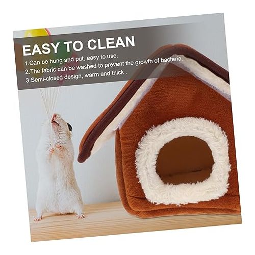  DOITOOL 3 Pcs Small Pet Cotton Nest Mouse Hiding Place Bunny Accessories Rat House Guinea Pig Cage Toy Bunny Bed Hedgehog Hideaway Bed Hamster Warm Nest Rest Bed Hamster Supplies Parrot