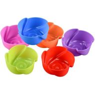 DOITOOL Silicone Baking Cups Liners Muffin Cup Cupcake Liners 12pcs Silicone Rose Flower Shape Cake Decorating Mold Pudding Jelly Chocolate Mold Muffin Cup Handmade Cupcake Baking Tool (Random Color)