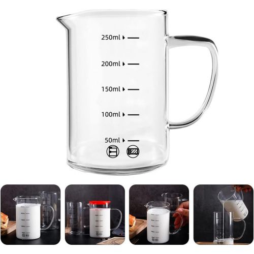  DOITOOL Glass Measuring Cups with Scales Milk Frothing Pitcher for Coffee Espresso Cappuccino Latte Juice Maker in Kitchen Restaurant