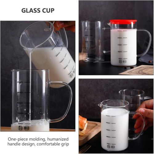  DOITOOL Glass Measuring Cups with Scales Milk Frothing Pitcher for Coffee Espresso Cappuccino Latte Juice Maker in Kitchen Restaurant