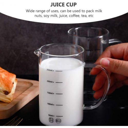  DOITOOL Glass Measuring Cups with Scales Milk Frothing Pitcher for Coffee Espresso Cappuccino Latte Juice Maker in Kitchen Restaurant