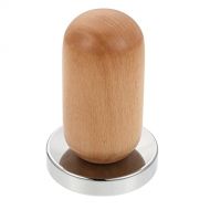 DOITOOL Stainless Steel Coffee Tamper Barista Espresso Tamper Beech Wood Cloth Maker Coffee Bean Press for Coffee Making (Silver)