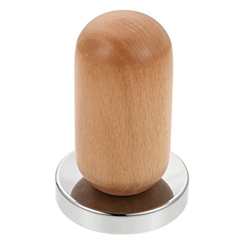  DOITOOL Stainless Steel Coffee Tamper Barista Espresso Tamper Beech Wood Cloth Maker Coffee Bean Press for Coffee Making (Silver)