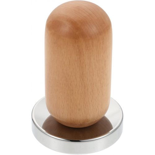  DOITOOL Stainless Steel Coffee Tamper Barista Espresso Tamper Beech Wood Cloth Maker Coffee Bean Press for Coffee Making (Silver)