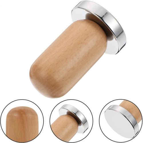  DOITOOL Stainless Steel Coffee Tamper Barista Espresso Tamper Beech Wood Cloth Maker Coffee Bean Press for Coffee Making (Silver)