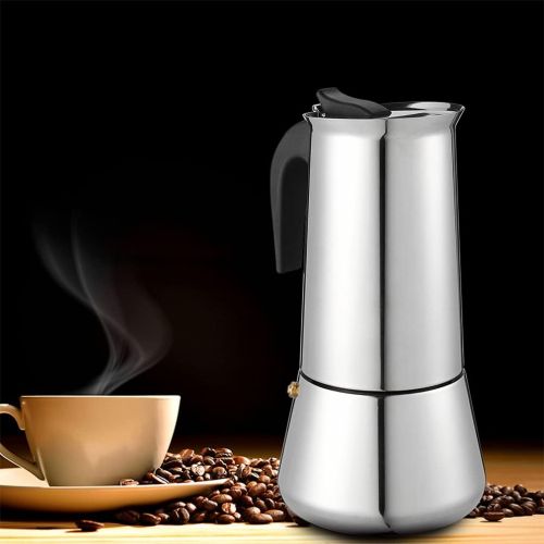  DOITOOL 1pc 200ML Stainless Steel Coffee Pot Stovetop Espresso Maker Espresso Coffee Pot Coffee Machine Maker Pot Latte Cappuccino Percolator (Assorted Color)