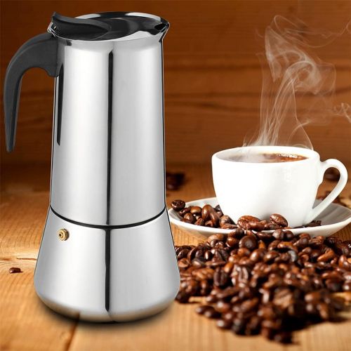  DOITOOL 1pc 200ML Stainless Steel Coffee Pot Stovetop Espresso Maker Espresso Coffee Pot Coffee Machine Maker Pot Latte Cappuccino Percolator (Assorted Color)