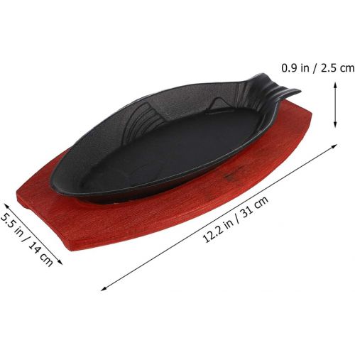  DOITOOL Steak Plate Fish Shaped Pan Steak Frying Pan Durable Fryer Portable BBQ Pan Plate Baking Tools