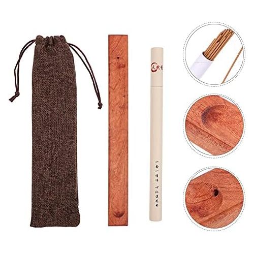 인센스스틱 DOITOOL Wood Incense Stick Burner Holder Ash Catcher with Craft Storage Box and Bag for Aromatherapy Ornament Home Travel Yoga Meditation
