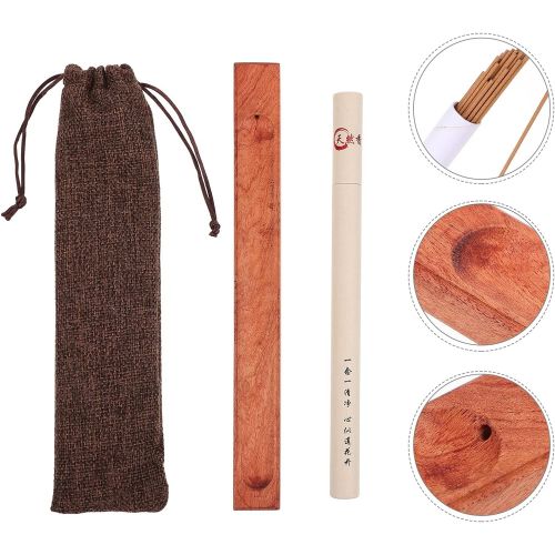  인센스스틱 DOITOOL Wood Incense Stick Burner Holder Ash Catcher with Craft Storage Box and Bag for Aromatherapy Ornament Home Travel Yoga Meditation