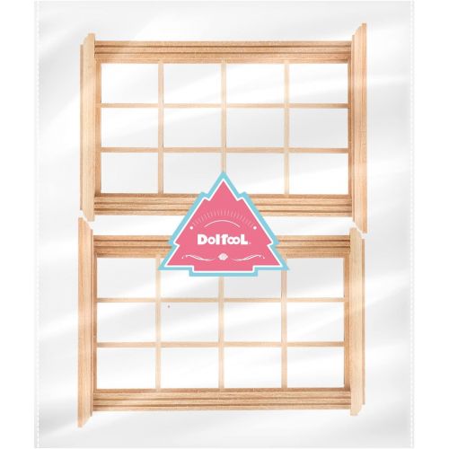  DOITOOL 2pcs Mini Furniture Doll House Miniature Window Frame Model Decoration Windows Dollhouse Furniture, 48OUKL10C166M7