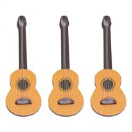 DOITOOL 3pcs Wooden Miniature Guitar Mini Musical Instrument Wooden Guitar Model Display Mini Musical Ornaments Craft Home Decor for Dollhouse Accessories Model Home Decoration (6.