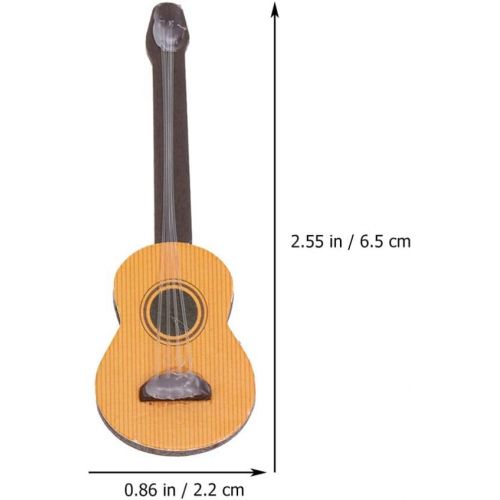  DOITOOL 3pcs Wooden Miniature Guitar Mini Musical Instrument Wooden Guitar Model Display Mini Musical Ornaments Craft Home Decor for Dollhouse Accessories Model Home Decoration (6.