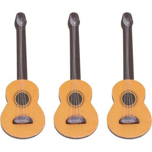  DOITOOL 3pcs Wooden Miniature Guitar Mini Musical Instrument Wooden Guitar Model Display Mini Musical Ornaments Craft Home Decor for Dollhouse Accessories Model Home Decoration (6.