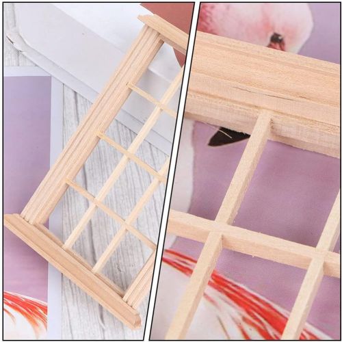  DOITOOL 2PCS Dollhouse Windows 1 12 Scale Wooden Dollhouse Window Frame, Dollhouse Furniture Miniature Window Frames for 1 12 Doll House Furniture Accessories