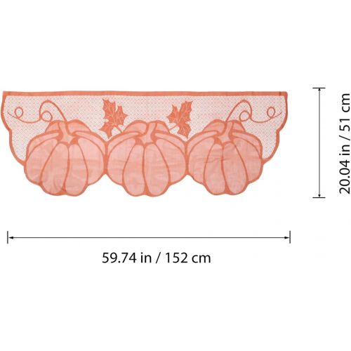  DOITOOL Thanksgiving Decor Fireplace Mantle Scarf Cover Pumpkin Lace Fireplace Cloth Tablecloth Table Runner Thanksgiving Autumn Party Decor