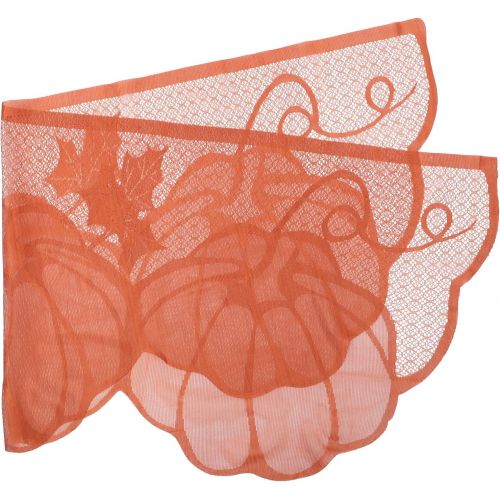  DOITOOL Thanksgiving Decor Fireplace Mantle Scarf Cover Pumpkin Lace Fireplace Cloth Tablecloth Table Runner Thanksgiving Autumn Party Decor