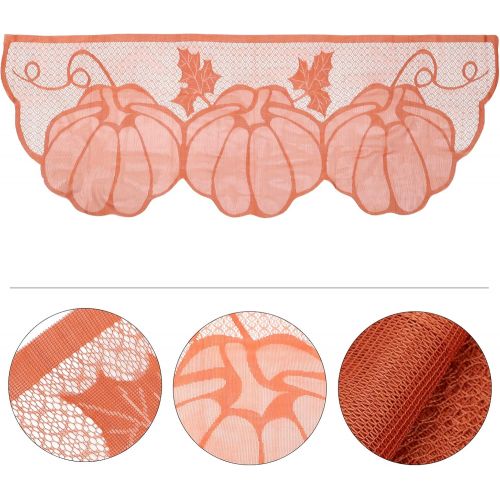  DOITOOL Thanksgiving Decor Fireplace Mantle Scarf Cover Pumpkin Lace Fireplace Cloth Tablecloth Table Runner Thanksgiving Autumn Party Decor
