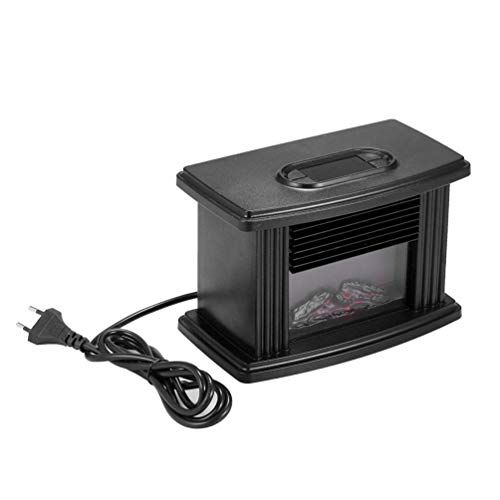  DOITOOL USB Electric Fireplace Electric Space Heater with 3D Flame Effect Standing Fireplace Stove Heater Indoor Fireplace Heater Stove for Home School Office (Black)