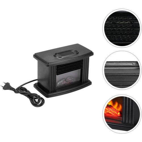  DOITOOL USB Electric Fireplace Electric Space Heater with 3D Flame Effect Standing Fireplace Stove Heater Indoor Fireplace Heater Stove for Home School Office (Black)