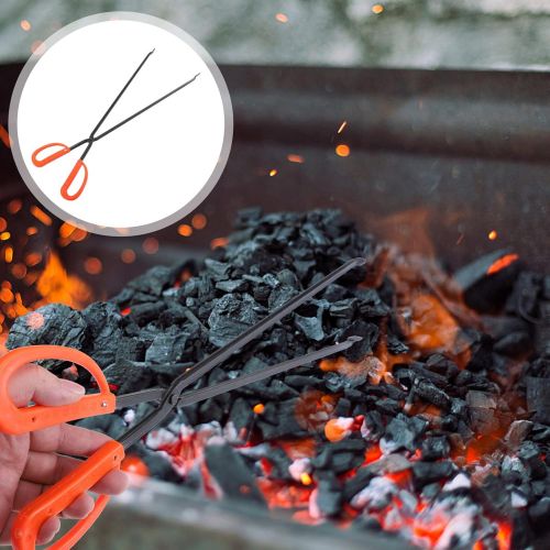  DOITOOL Charcoal Tong Fireplace Tong Heavy Duty Log Tweezers Barbecue Charcoal Clip Indoor Firewood Tongs Wrought Iron Log Claw Grabber for Wood Stove Indoor Outdoor Use