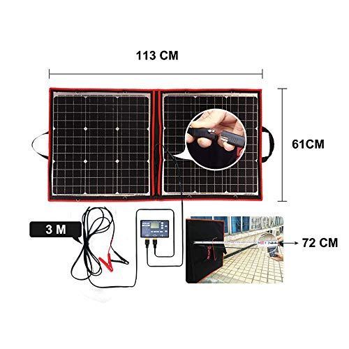  DOKIO 80 Watts 12 Volts Monocrystalline Foldable Solar Panel with Inverter Charge Controller