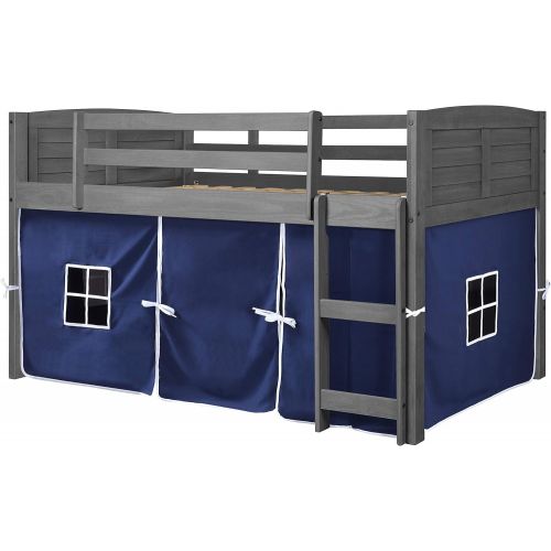  DONCO KIDS Louver Loft Bed, Twin, Antique Grey