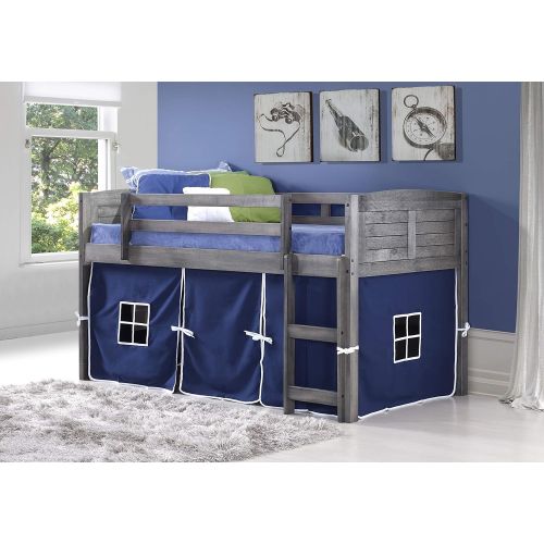  DONCO KIDS Louver Loft Bed, Twin, Antique Grey