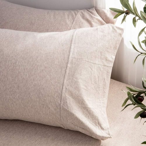  DOUH Jersey Knit Cotton Duvet Cover Queen,Full Duvet Cover Set 3 Pieces,Super Soft Comfy Coffee Solid Pattern Bedding Set for Kids Adults