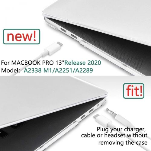  [아마존베스트]Dongke MacBook Pro 13 inch Case 2020 Release Model M1 A2338 A2251 A2289, Plastic Hard Shell Case & Keyboard Cover Only Compatible with MacBook Pro 13 2020 Touch Bar Fits Touch ID,