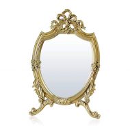 DONGYUER Desktop Makeup Mirror Retro Decorative Mirror Counter Mirror Decoration Makeup Mirror Desktop Dressing Mirror Simple Mirror,A