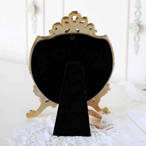  DONGYUER Desktop Makeup Mirror Retro Decorative Mirror Counter Mirror Decoration Makeup Mirror Desktop Dressing Mirror Simple Mirror,A