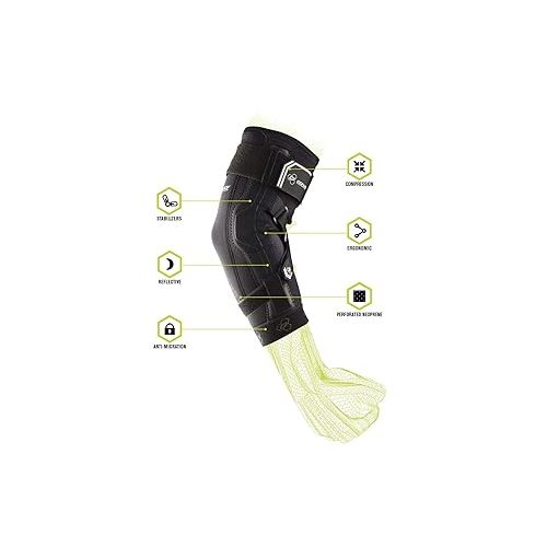 DonJoy Performance Bionic Elbow Brace II - Small - Maximum Hinged Support for Elbow Hyperextension, UCL, Tommy John Ligament Injury, Dislocated Elbow for Football, Lacrosse, Rugby, Basketball